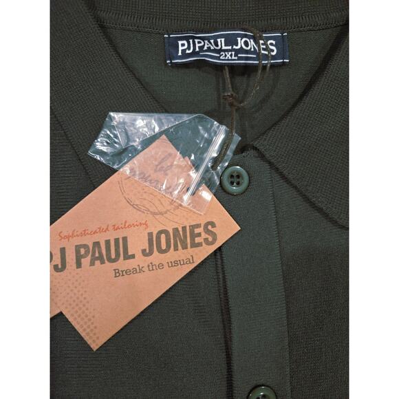 NWT PJ Paul Jones Vintage Striped Men's LS Cardigan BD Sweater 2XL Green - Picture 5 of 5